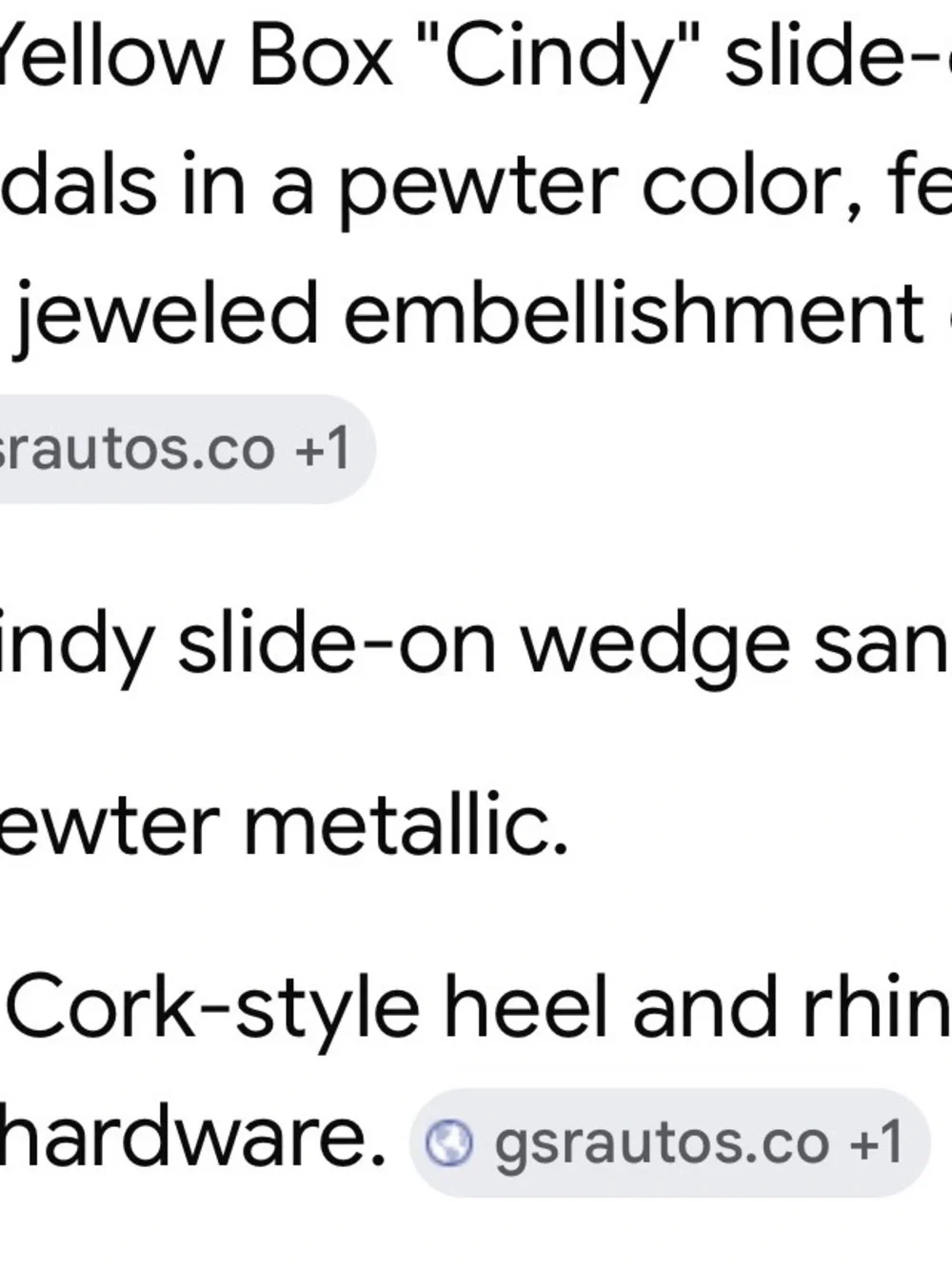 Yellow Box "Cindy" Slide-On Wedge Sandals in pewter. - Picture 6 of 6